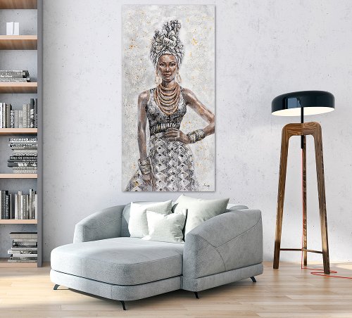 Schilderij Beauty in lange jurk - Hiskiart