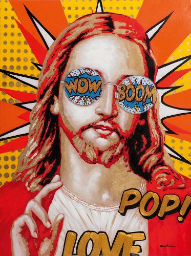 Schilderij Jesus in popart - Hiskiart