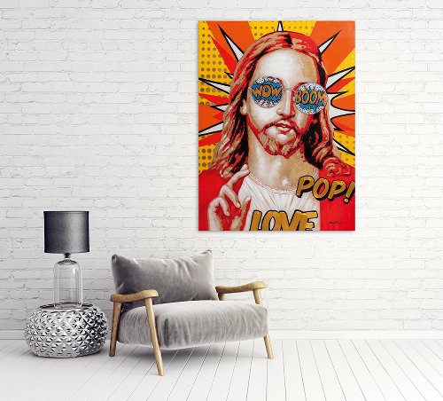 Schilderij Jesus in popart - Hiskiart