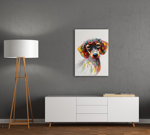 Schilderij Hond met zachte blik - Hiskiart