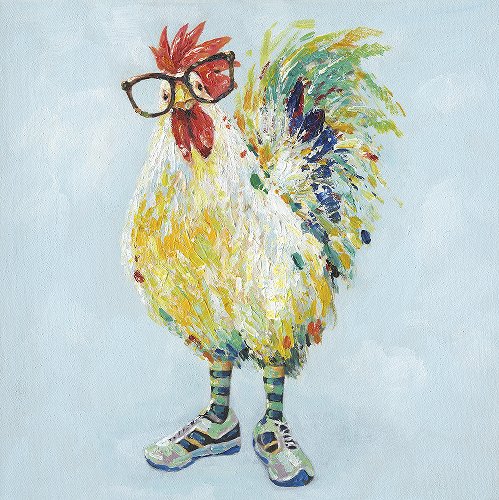 Cuadro Gallo con gafas - Hiskiart