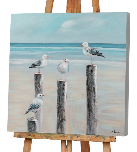 Schilderij Meeuwen aan zee - Hiskiart