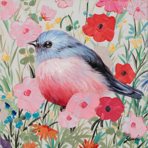 Cuadro Pájaro entre flores - Hiskiart