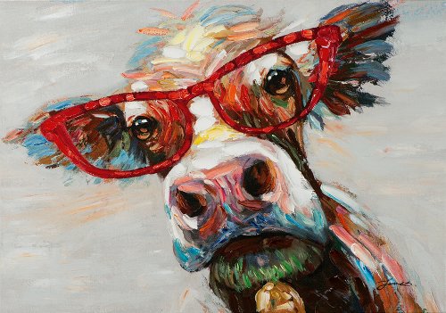 Schilderij Koe met een kijk - Hiskiart