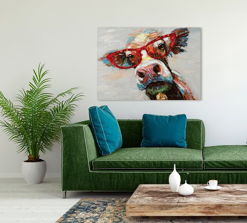 Schilderij Koe met een kijk - Hiskiart