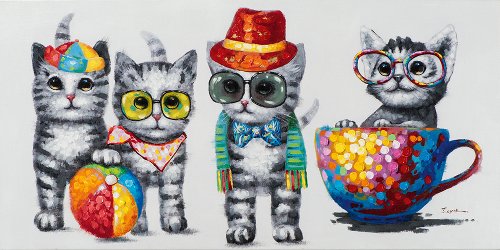 Schilderij Kattenclub - Hiskiart