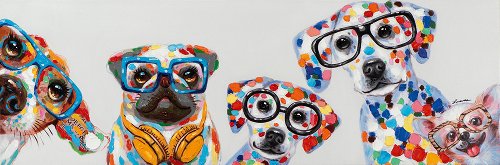 Schilderij Honden met een eigen blik - Hiskiart