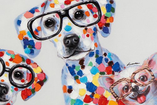 Schilderij Honden met een eigen blik - Hiskiart