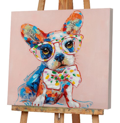 Schilderij Hond met strik - Hiskiart