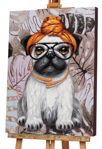 Cuadro Pug con turbante - Hiskiart