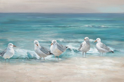 Schilderij Meeuwen op het strand - Hiskiart