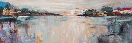 Schilderij Abstract Lake View - Hiskiart