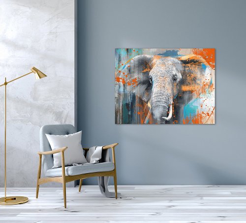 Schilderij Olifant in popart - Hiskiart