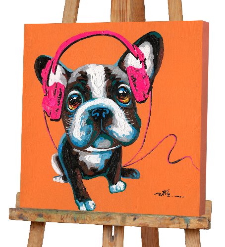 Schilderij Hond op de muziek - Hiskiart