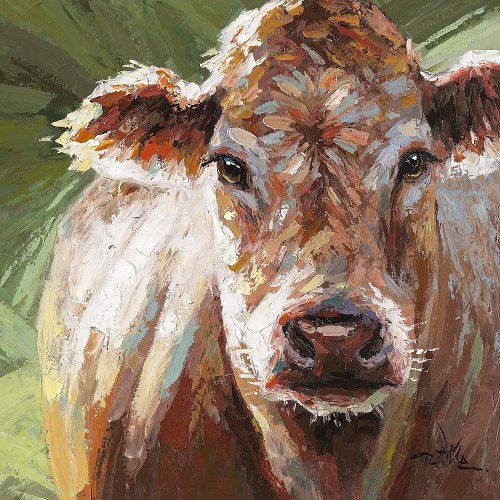 Schilderij Koe in het groen - Hiskiart