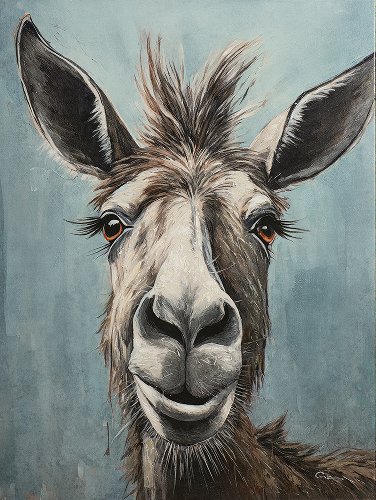 Schilderij Ezel met een glimlach - Hiskiart