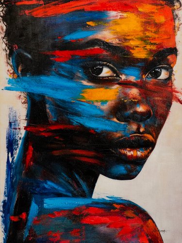 Painting Beauty Behind Colours (Canvas op houten frame) - Hiskiart