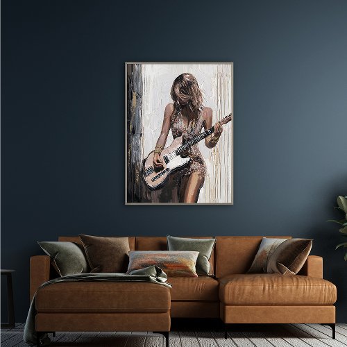 Schilderij Guitar Girl - Hiskiart