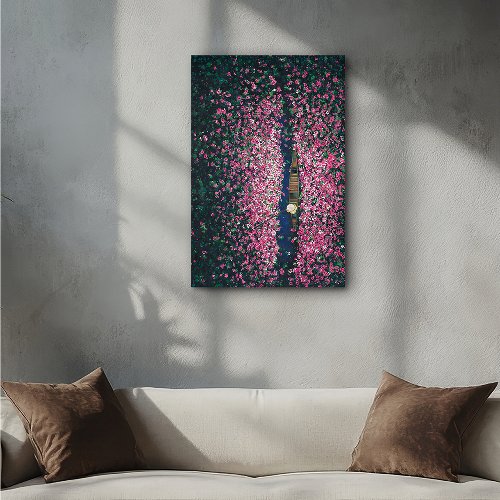 Schilderij Flower Boat roze - Hiskiart