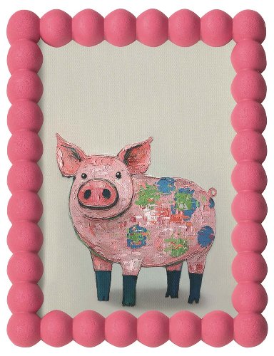 Schilderij Big in roze lijst - Hiskiart