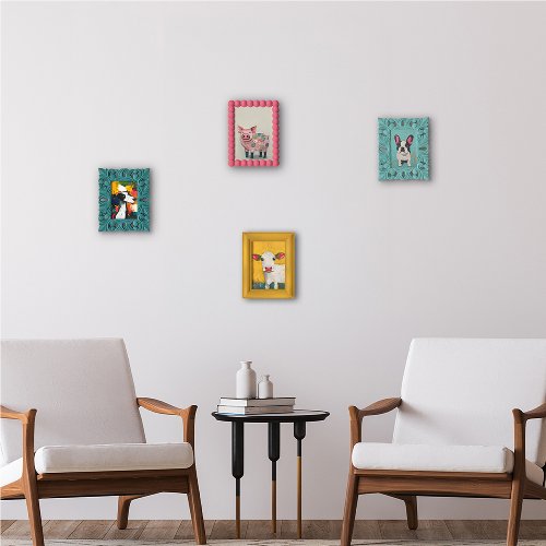 Schilderij Big in roze lijst - Hiskiart