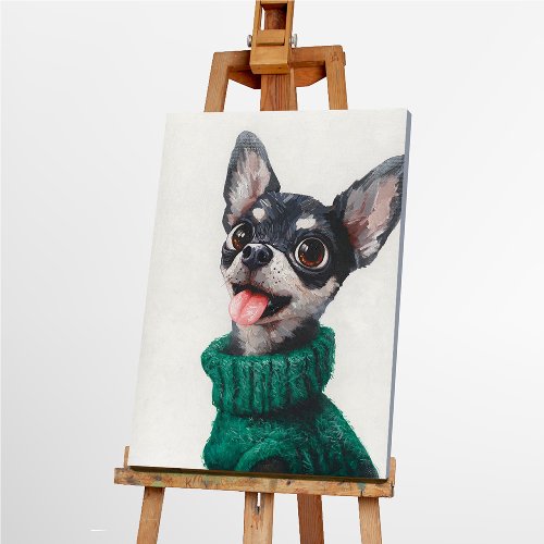 Schilderij Kleine hond groot karakter - Hiskiart