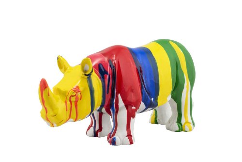 Sculptuur Kleurrijke neushoorn - Hiskiart