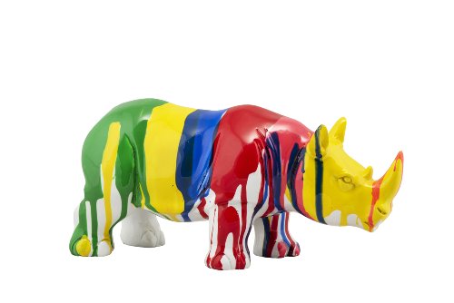 Sculptuur Kleurrijke neushoorn - Hiskiart