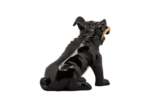 Sculptuur Buldog met gouden zonnebril - Hiskiart