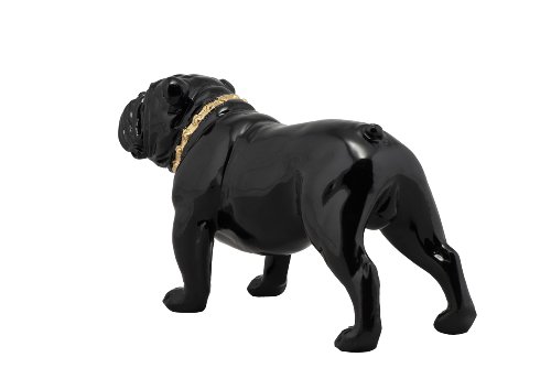 Sculptuur Buldog met gouden halsband - Hiskiart