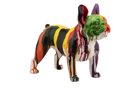 Sculptuur Kleurrijke buldog - Hiskiart