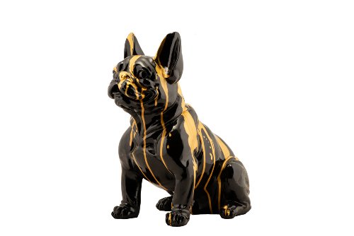 Sculptuur Zittende buldog goud - Hiskiart