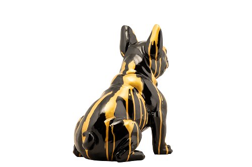 Sculptuur Zittende buldog goud - Hiskiart