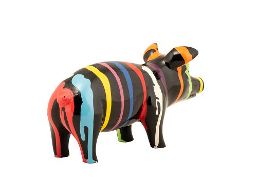 Sculptuur Kleurrijk varkentje - Hiskiart