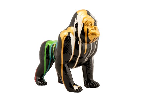 Sculptuur Gorilla met kleurstrepen - Hiskiart