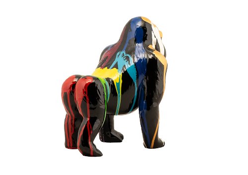 Sculptuur Gorilla met kleurstrepen - Hiskiart