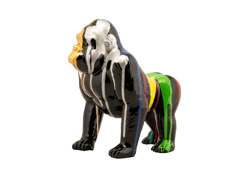 Sculptuur Gorilla met kleurstrepen - Hiskiart