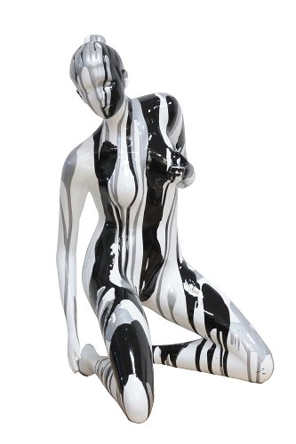 Sculptuur Silver Black Nude - Hiskiart