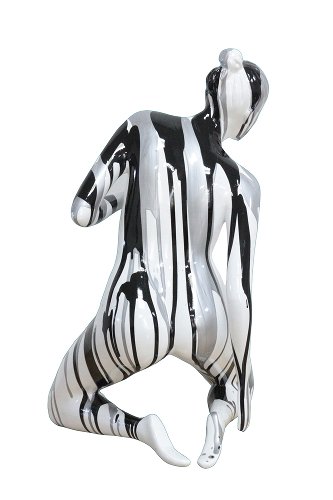 Sculptuur Silver Black Nude - Hiskiart