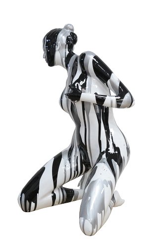 Sculptuur Silver Black Nude - Hiskiart