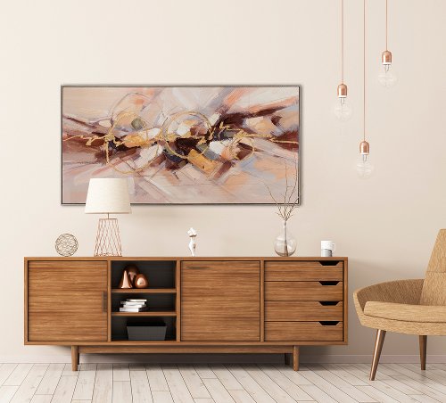 Schilderij Geometrie in goud - Hiskiart