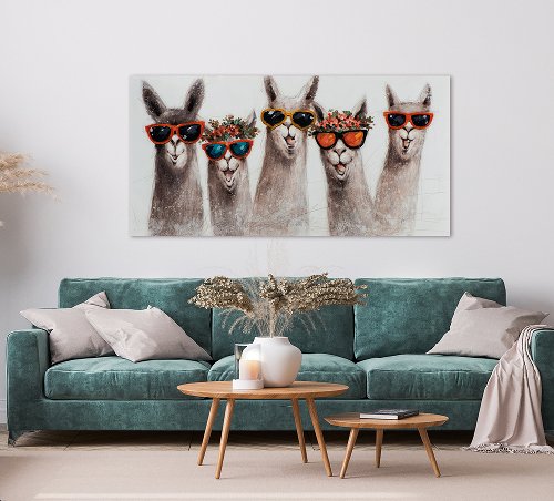Schilderij Lama parade - Hiskiart