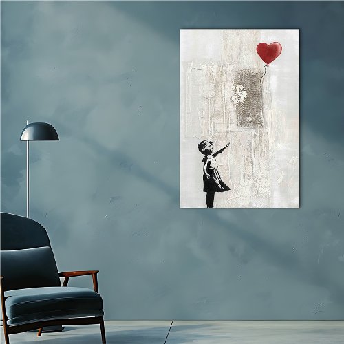 Schilderij Meisje met liefdesballon - Hiskiart