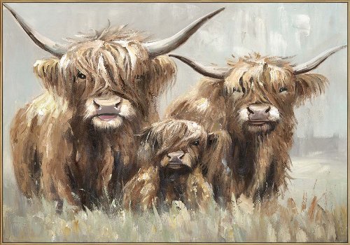 Cuadro Tres vacas de las Highlands - Hiskiart