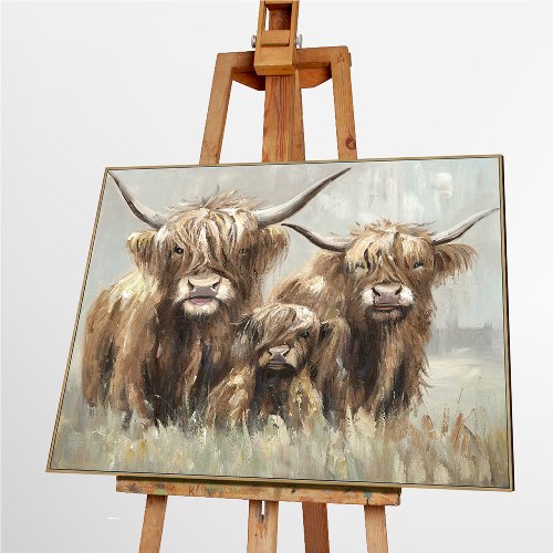 Cuadro Tres vacas de las Highlands - Hiskiart