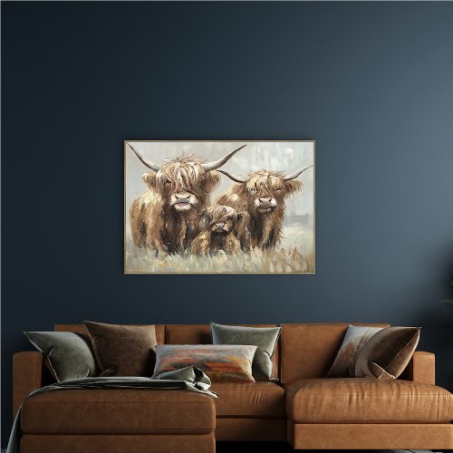 Cuadro Tres vacas de las Highlands - Hiskiart