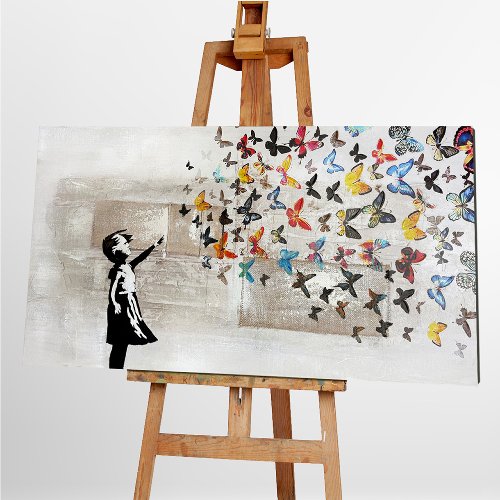 Schilderij Butterfly Girl - Hiskiart