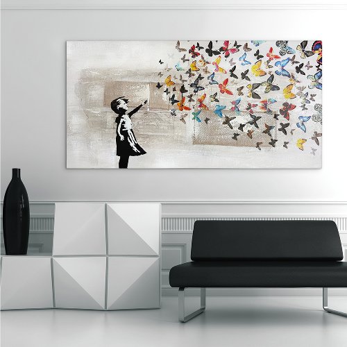 Schilderij Butterfly Girl - Hiskiart