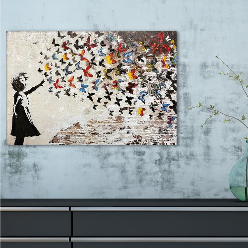 Schilderij Butterfly Girl compact - Hiskiart