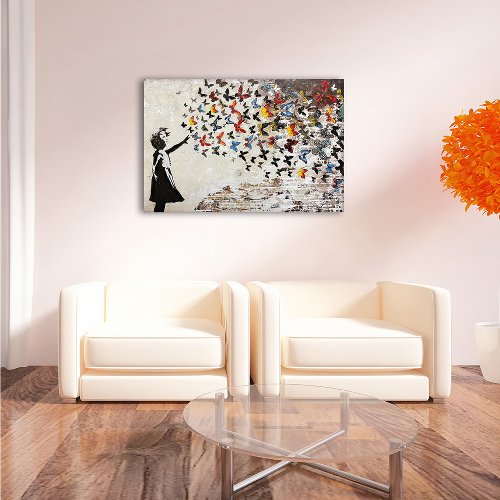 Schilderij Butterfly Girl compact - Hiskiart